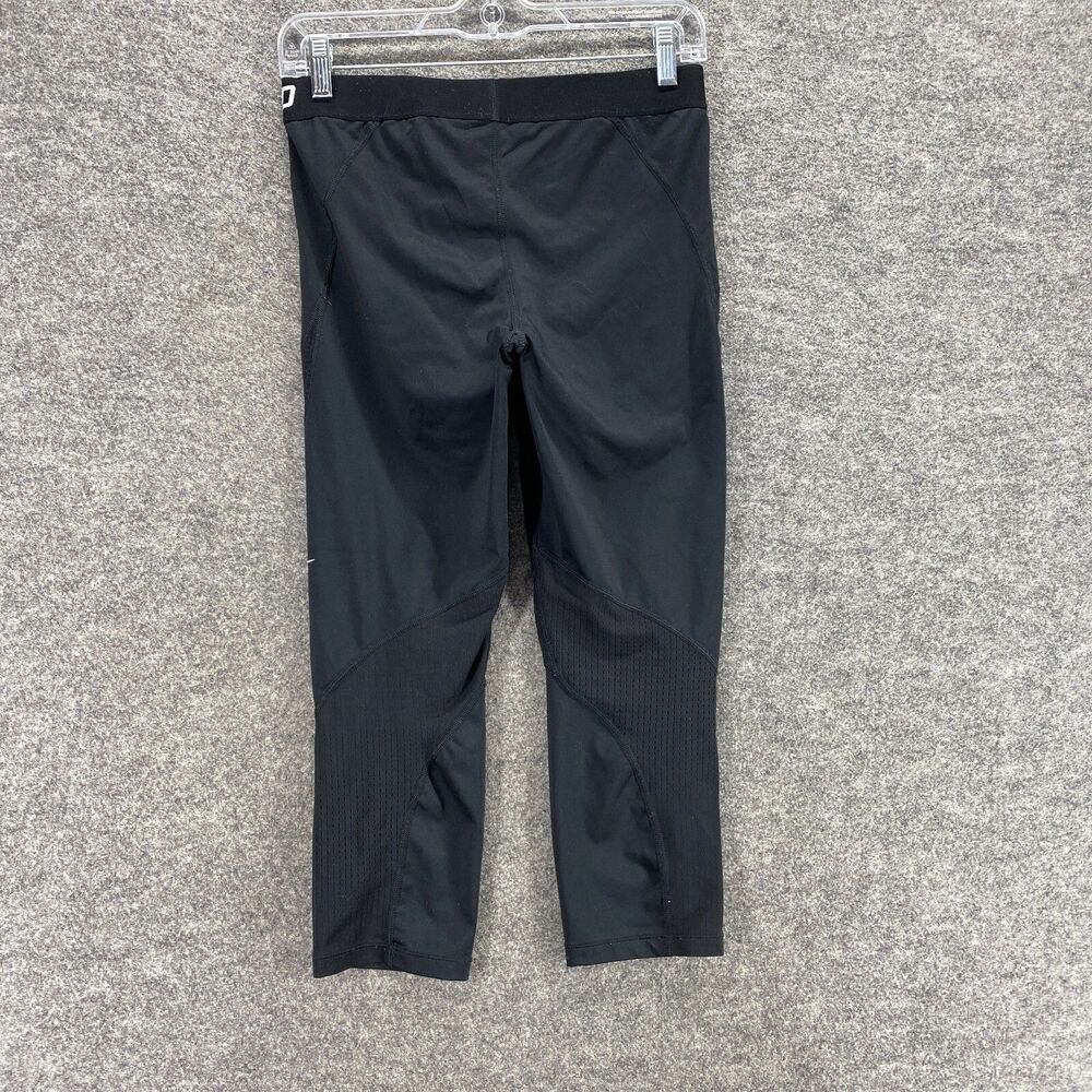 Nike Leggings Women M Medium Black Mid Rise Pull On Hypercool Capri Skinny - Picture 2 of 10